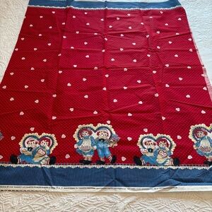 Daisy Kingdom fabric 2 yards Raggedy Ann Hearts & Flowers border cotton